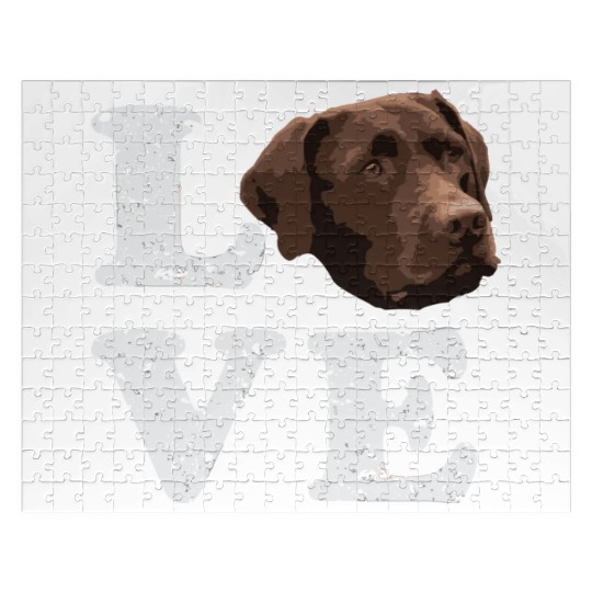 I Love My Chocolate Lab Labrador Retriever Dog Jigsaw Puzzles