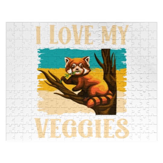 I Love My Veggies Red Panda Zookeeper Wildlife Jigsaw Puzzles