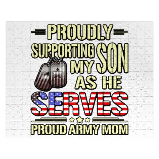 Supporting My Son As He Serves Military Proud Army Jigsaw Puzzles