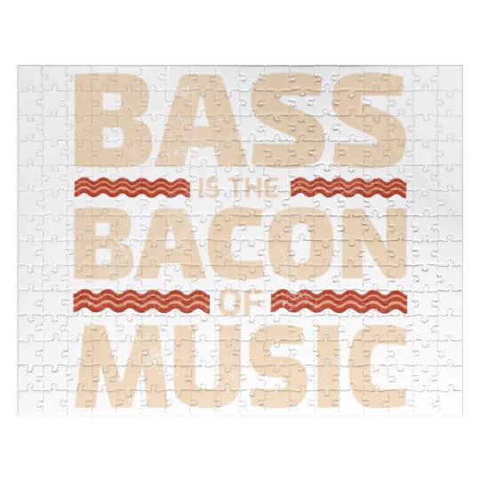 Bass Guitar Player Bacon Music Musician Bassist Jigsaw Puzzles