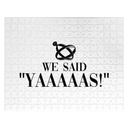 We Said "Yaaaaas!" - Bride Groom Matching Couple Jigsaw Puzzles