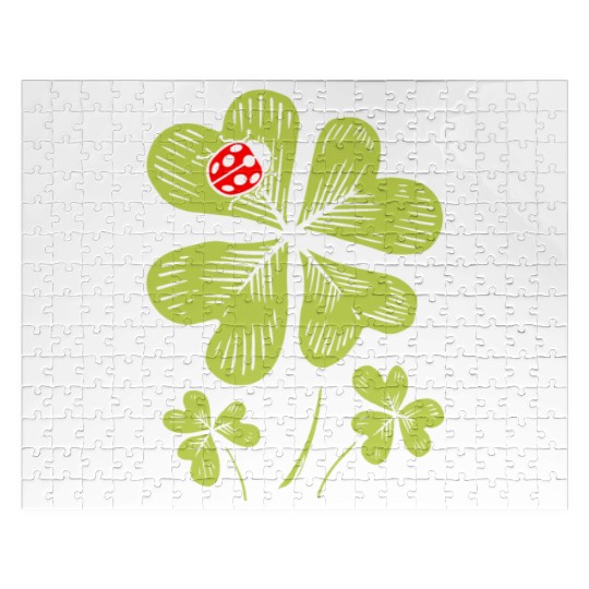 Ladybug St. Patricks Day Bug Catcher Entomologist Jigsaw Puzzles