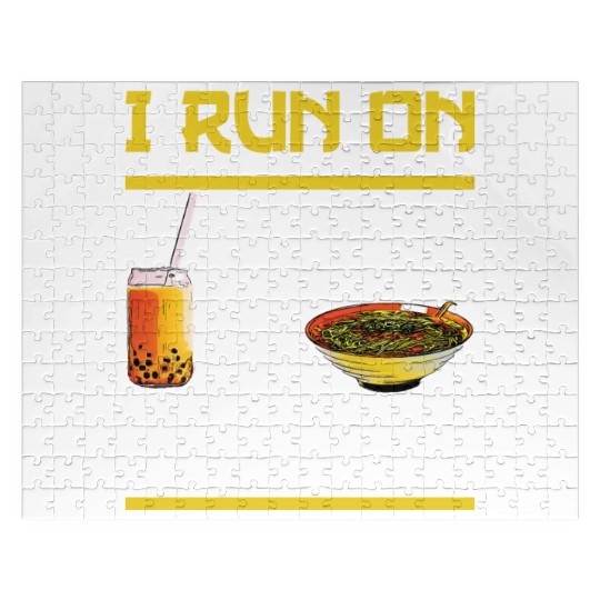 I RUN ON BOBA AND RAMEN Jigsaw Puzzles