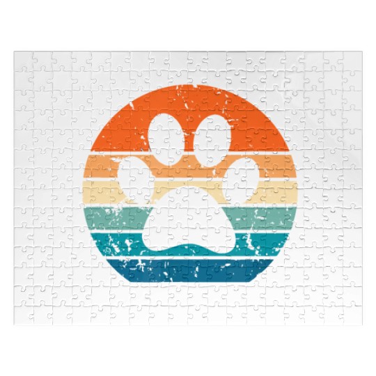 Retro Vintage Sorry I'm Late I Saw A Dog Dogs Love Jigsaw Puzzles