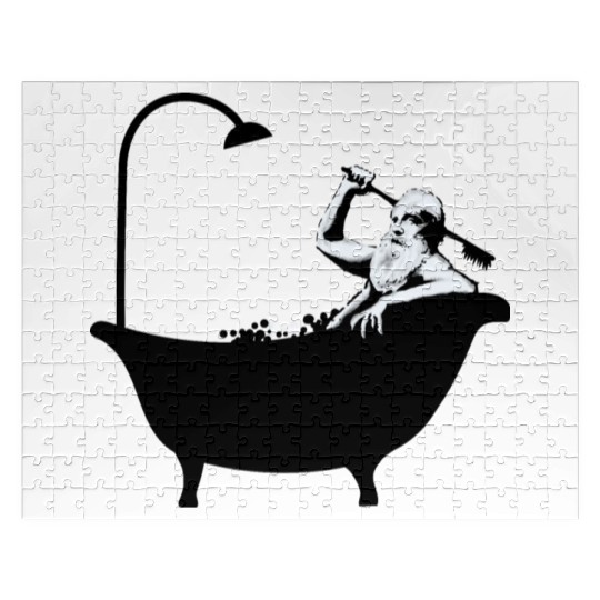 Banksy - Grandpa in the bathtub Jigsaw Puzzles