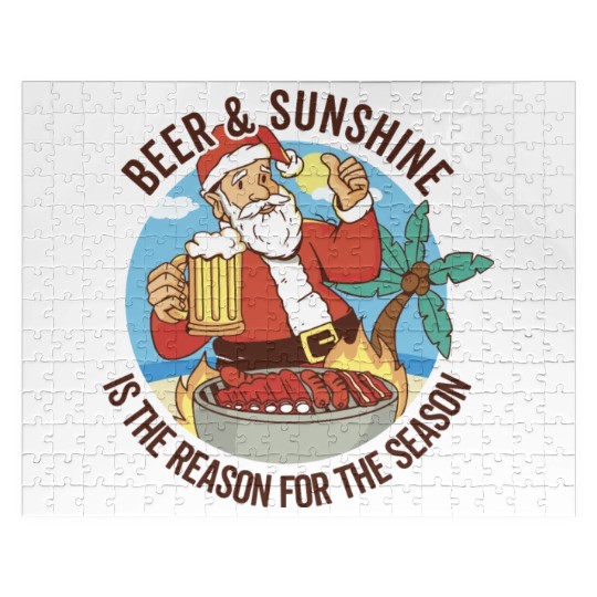 Summer Santa BBQ - Christmas In July Jigsaw Puzzles