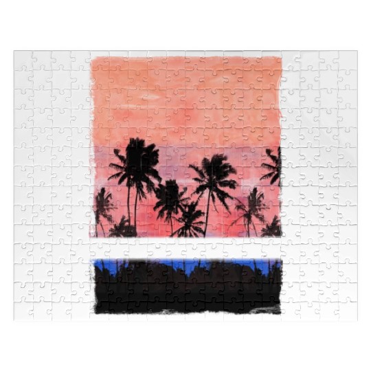 Haiti Caribbean Vacation Souvenir Palm Tree Beach Jigsaw Puzzles