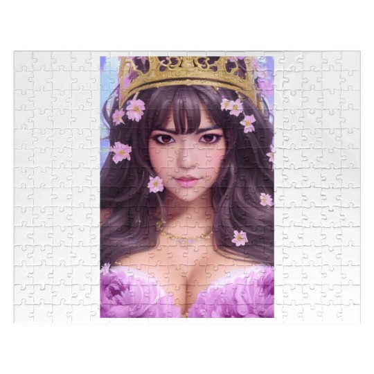 Crown and Pink flowers Jigsaw Puzzles