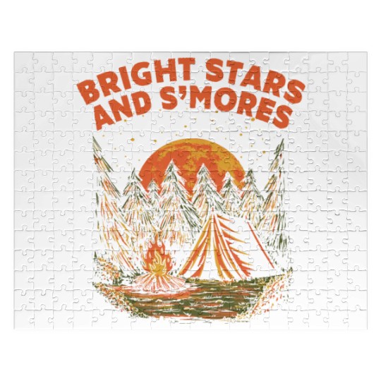 Bright Stars and Smores Camping Friends Camper Bud Jigsaw Puzzles