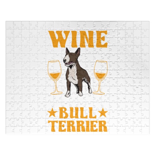 Bull Terrier And Wine Miniature Jigsaw Puzzles