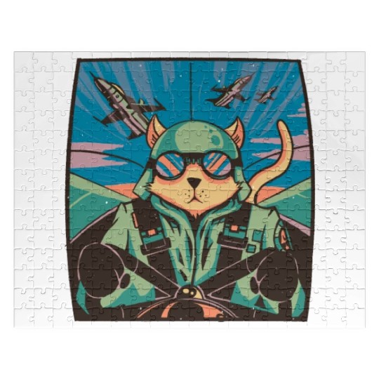 Fighter jet pilot-cat Fighter jet pilot-cat inspir Jigsaw Puzzles