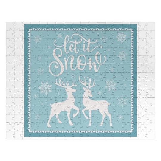 Let it snow with beautiful deer Jigsaw Puzzles