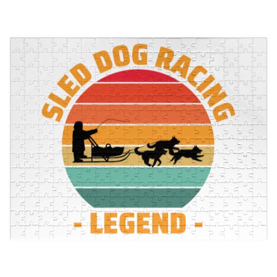 Husky Sledding Sled Dog Racing Alaskan Racers Jigsaw Puzzles