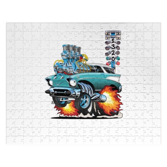 Gasser Outlaw Class Vintage Drag Racing Race Car Jigsaw Puzzles