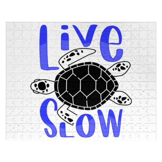 Relax and Live Slow Sea Turtle Beachy Vacation Jigsaw Puzzles