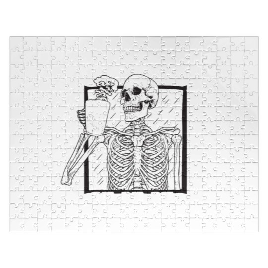 Skeleton Drinking Coffee Medical Student Jigsaw Puzzles