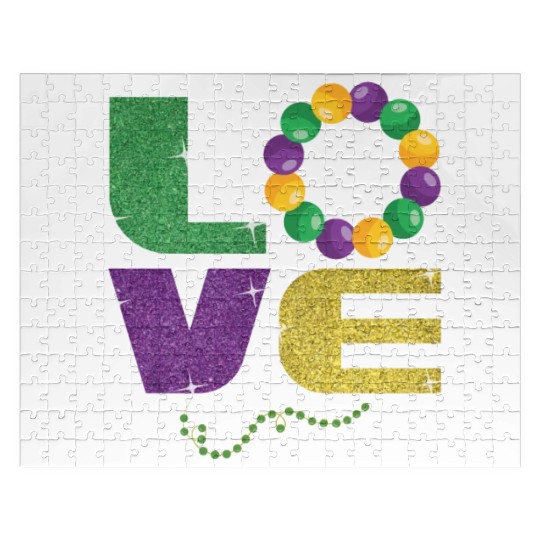 Love New Orleans Festival Parade Beads Mardi Gras Jigsaw Puzzles