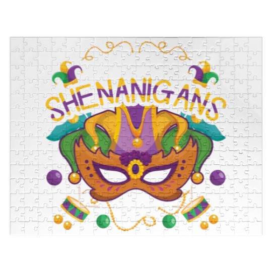 Mask Shenanigans Festival Parade Beads Mardi Gras Jigsaw Puzzles