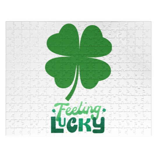 Irish Feeling Lucky four leaf Shamrock Jigsaw Puzzles