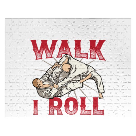 Jiu jitsu dont walk i roll jujutsu martial arts Jigsaw Puzzles