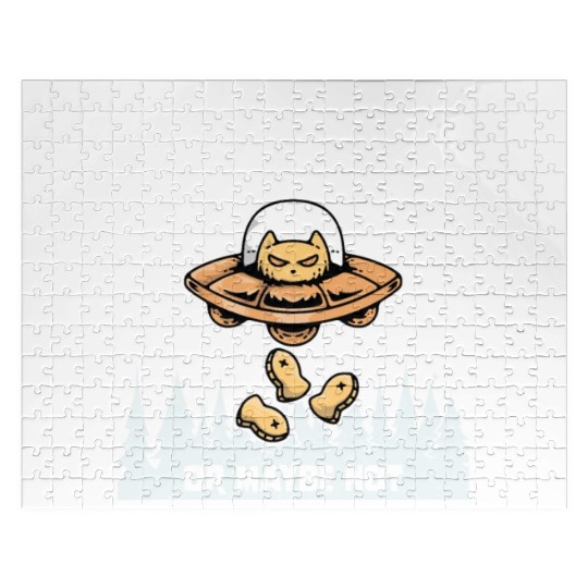 Alien Galaxy Cat Lover Come In Peace Or Maybe Not Jigsaw Puzzles