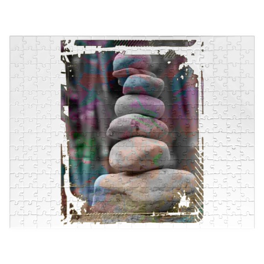 Japan Zen Buddhism Balancing Stones Rocks Bamboo Jigsaw Puzzles