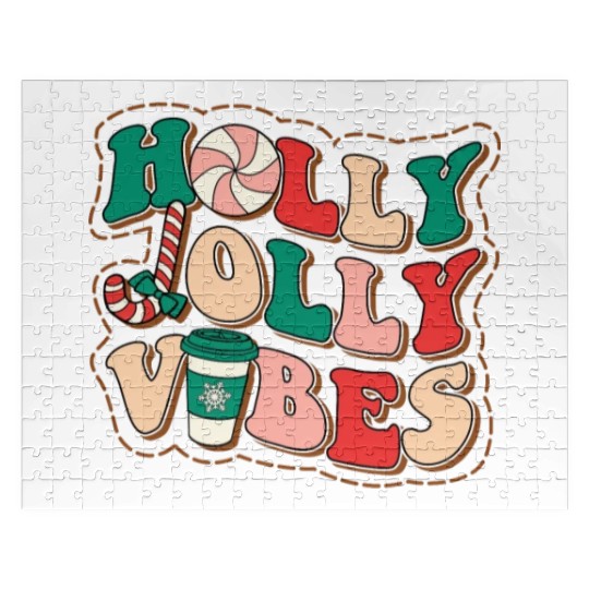 holly jolly vibes Jigsaw Puzzles