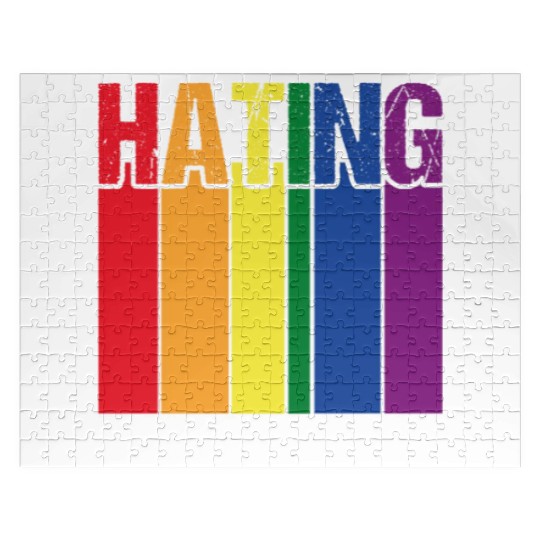 Hating Makes You Ugly Gay Pride Rainbow Equality L Jigsaw Puzzles