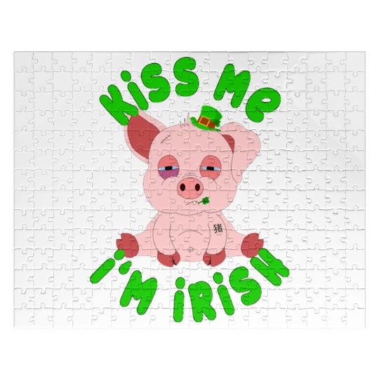 St Patricks Day Year of the Pig Shenanigan Piglet Jigsaw Puzzles