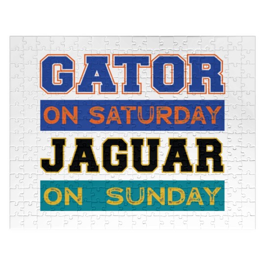 Gator On Saturday Jaguar On Sunday Jacksonville Fo Jigsaw Puzzles