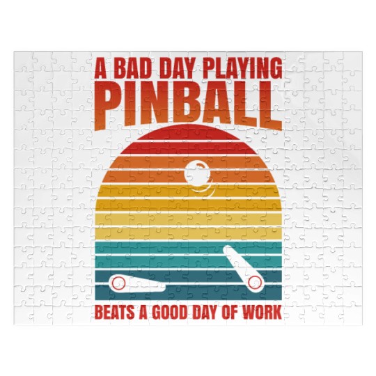 Retro Pinball Beats Work Arcade Machine Jigsaw Puzzles