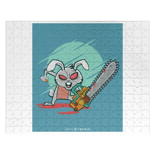 Angry rabbit chainsaw Angry rabbit chainsaw inspir Jigsaw Puzzles