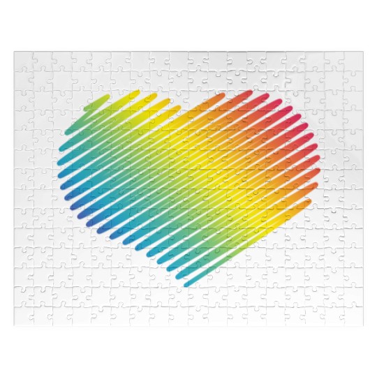 Rainbow Heart (Love / Scribble / PNG) Jigsaw Puzzles