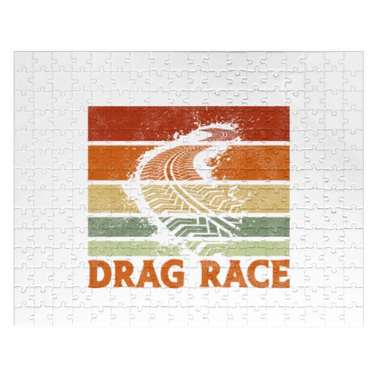 Drag Racing Race Car Retro Vintage Jigsaw Puzzles