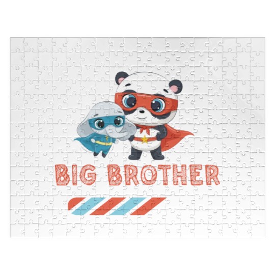 Big brother super hero panda elephant Jigsaw Puzzles