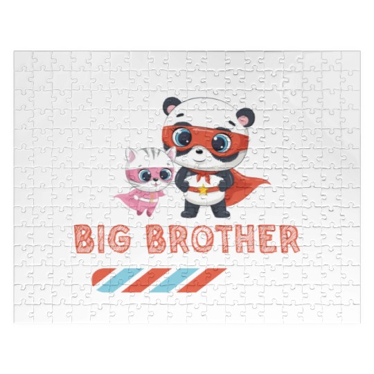 Big brother super hero panda cat Jigsaw Puzzles