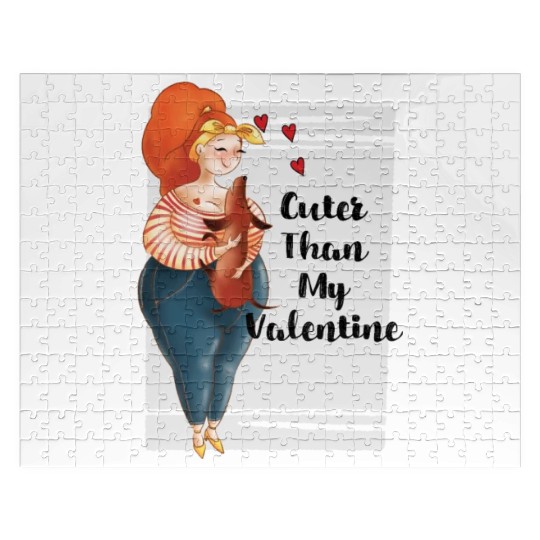 Cuter Than My Valentine Dachshund Jigsaw Puzzles