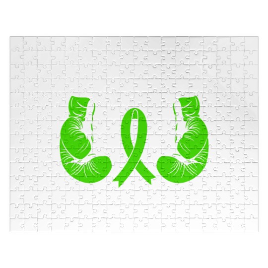 Liver Cancer Survivor Awareness Ribbon Gloves Jigsaw Puzzles