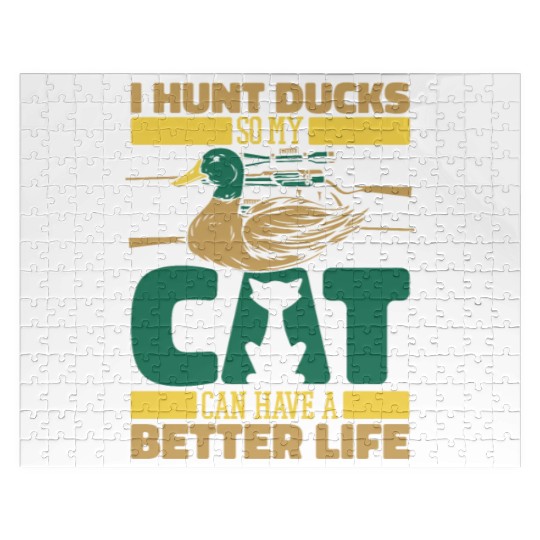 Duck Hunting Cat Jigsaw Puzzles