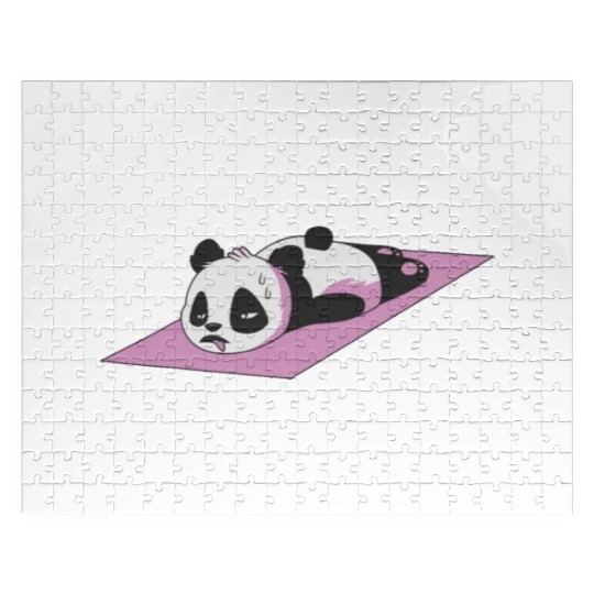 Funny Panda Women Yoga Gym Exercise The Struggle i Jigsaw Puzzles