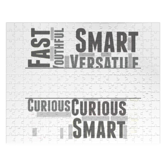 Pisces Zodiac Star Sign Word Cloud Square Monochro Jigsaw Puzzles