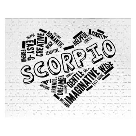 Scorpio Heart Word Cloud Doodle Astrology Zodiac S Jigsaw Puzzles