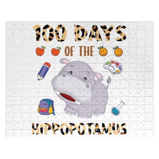 100 Day Of The Hippopotamus Cheetah Leopard Jigsaw Puzzles