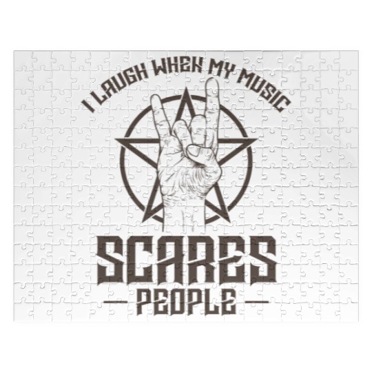 I laugh when my Music scares People Heavy Metal Jigsaw Puzzles