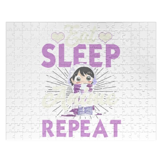 Eat Sleep Anime Repeat Japanese Manga Lover Cospla Jigsaw Puzzles
