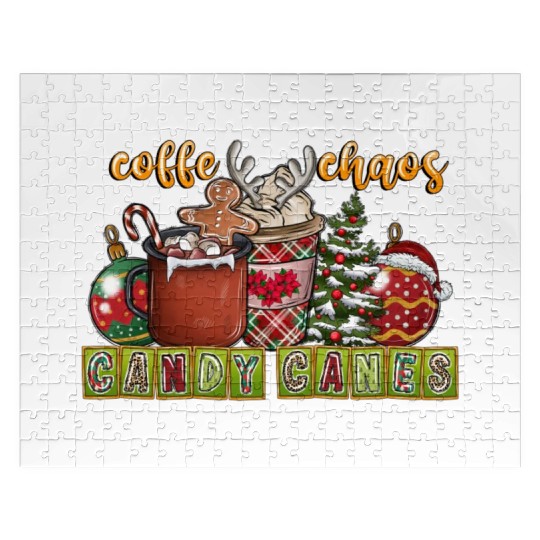 Coffe Chaos Candy Canes Jigsaw Puzzles
