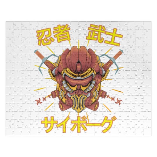 Samurai Monster Cyborg Robot orange Ninja Jigsaw Puzzles
