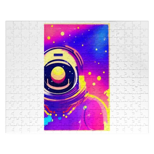 Astronaut neon colors Jigsaw Puzzles
