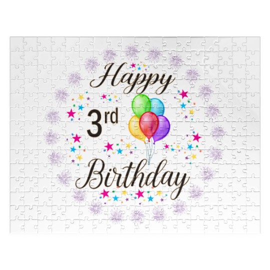3rd Happy Birthday with Balloon Jigsaw Puzzles