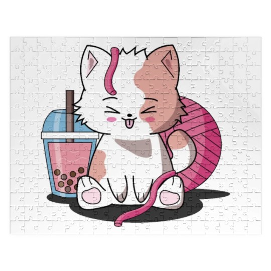 Chibi Boba Tea Cat Jigsaw Puzzles